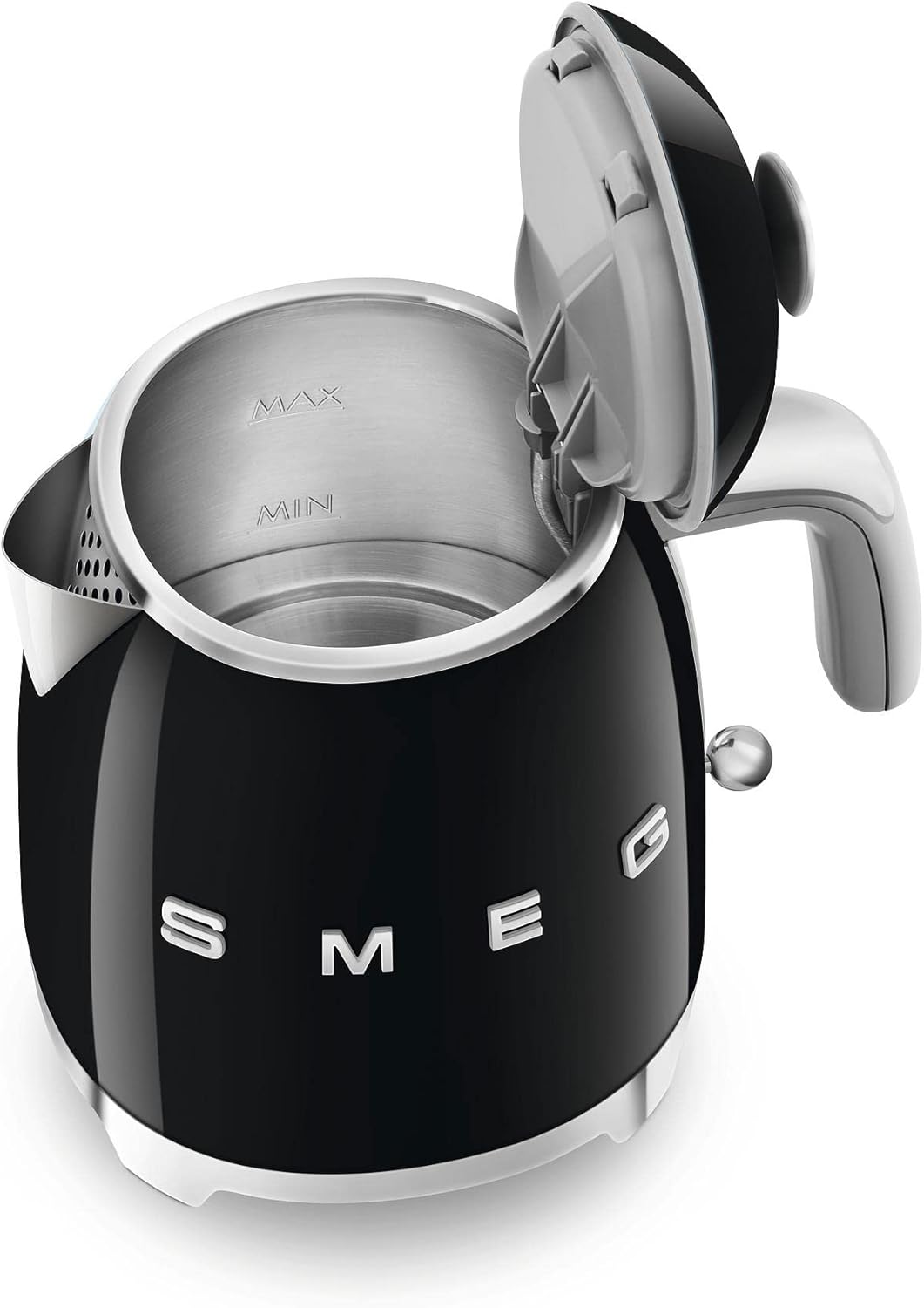 Smeg, Kleiner elektrischer Wasserkocher KLF05BLEU 0,8 L, Edelstahlfilter, Sicherheitsabschaltung, Wa
