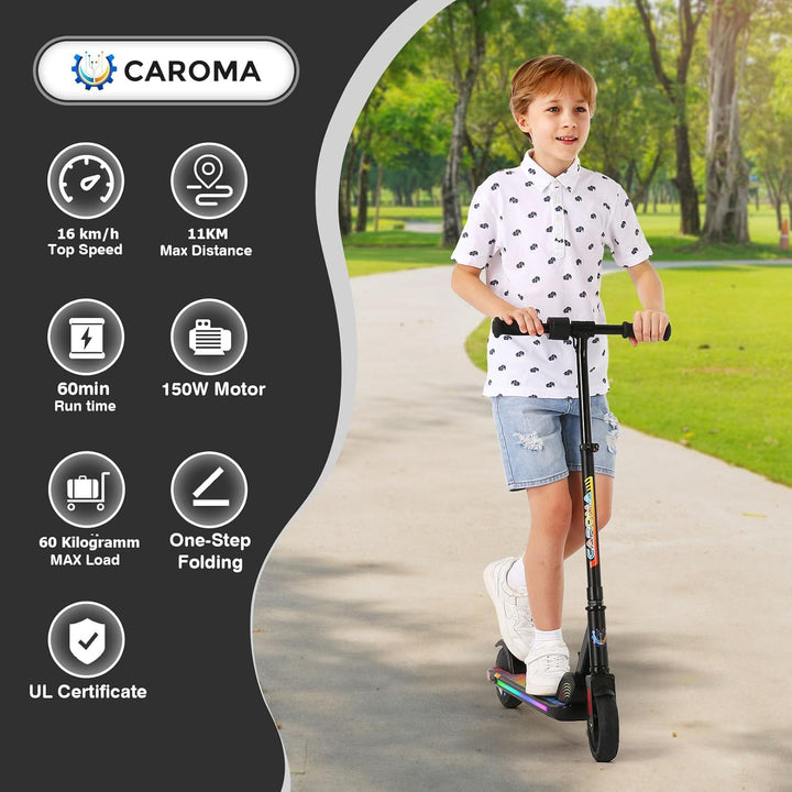 Caroma E Scooter Kinder von 8-12 Jahren, 180W Motor, bis zu 16 km/h & 8 km, Elektroroller Kinder mit