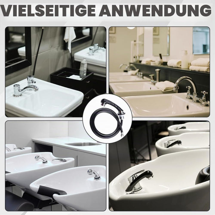Duschkopf mit Schlauch Schwarz, Waschbecken Handbrause, Duschkopf Schlauch, Duschkop ABS Handbrause