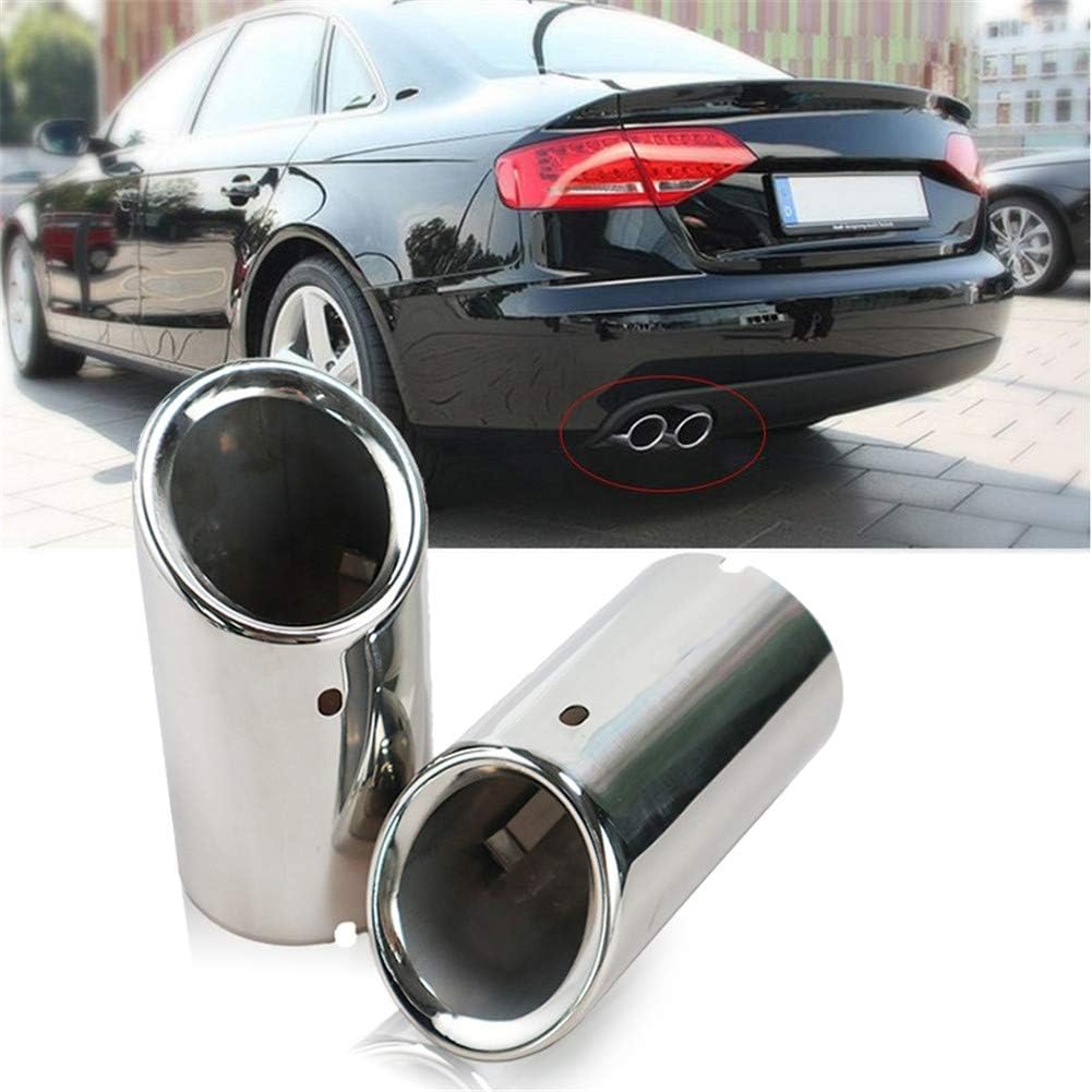 iSpchen 2 Stück Auspuff Endrohr Auspuffblende Chrom Edelstahl Auto Auspuffrohr abdeckung Endrohrblen