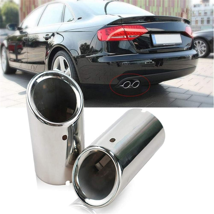 iSpchen 2 Stück Auspuff Endrohr Auspuffblende Chrom Edelstahl Auto Auspuffrohr abdeckung Endrohrblen