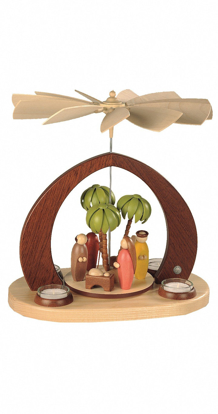 Müller GmbH Moderne Bogenpyramide Christi Geburt 1-stöckig, farbig, 30x20x36cm