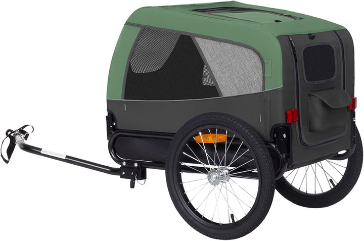 Tiggo VS Pets M Hundeanhänger Fahrradanhänger für Hunde Hundefahrradanhänger 80201 GRÜN, GRÜN