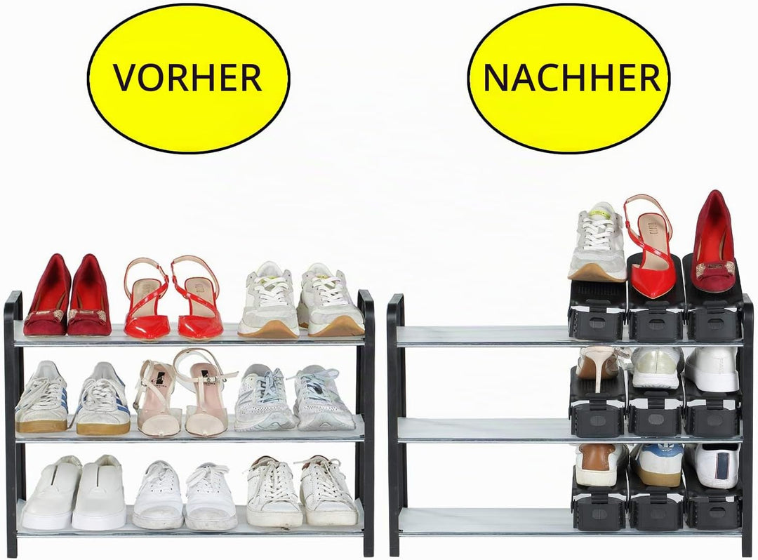30 x Verstellbarer Schuhschlitz Schuhregal Schuhstapler schuhaufbewahrung Schuhorganizer Schuhhalter