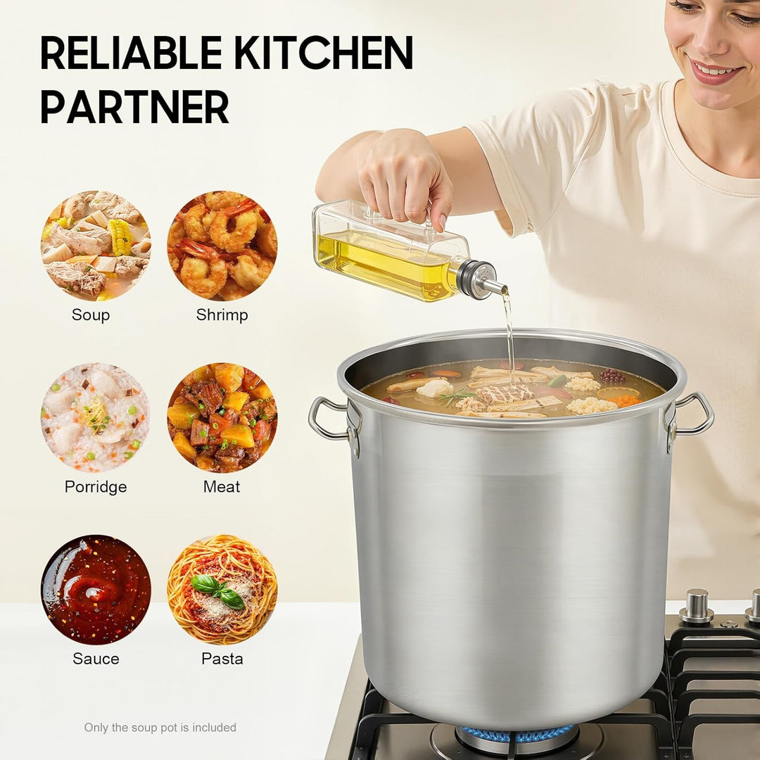 Edelstahl Suppentopf 50L Induktion Grossküchen Topf für Gastronomie und Catering 40cm Höhe 3,0cm Wan