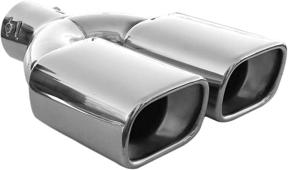 Auspuffblende Doppelrohr Endrohr Edelstahl Auto Endrohrblenden Auspuffendrohr Auspuffrohr Tuning Uni
