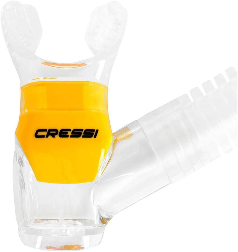 Cressi Premium Trockenschnorchel Erwachsene Dry Clear/Gelb, Dry Clear/Gelb