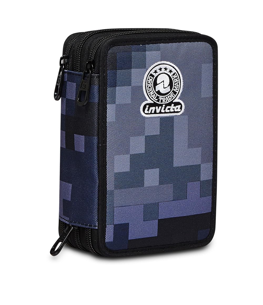 Invicta Federmäppchen, Mäppchen, mehrfarbig, Federtasche für Schreibwaren, Etui mit Stiften, Kugelsc