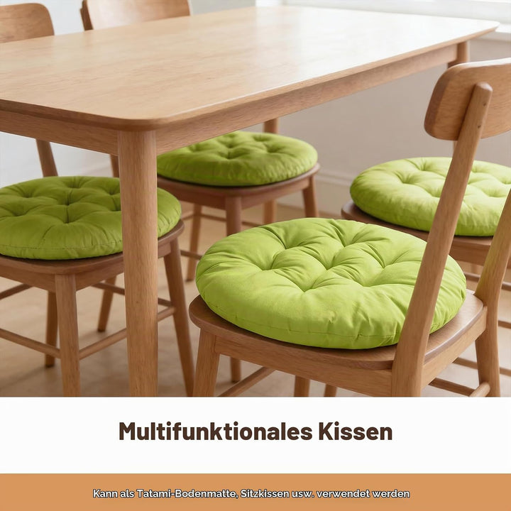4er Set Stuhlkissen Rund, 40cm Bequemes Sitzkissen Gefüllte Sitzkissen, Runden Bodenkissen Stuhlaufl