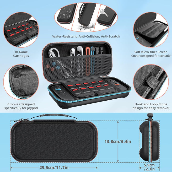 Switch 2 Zubehör, Bundle Tasche für Nintendo Switch 2 (2025), MENEEA 20-in-1-Set: Tragetasche, Contr
