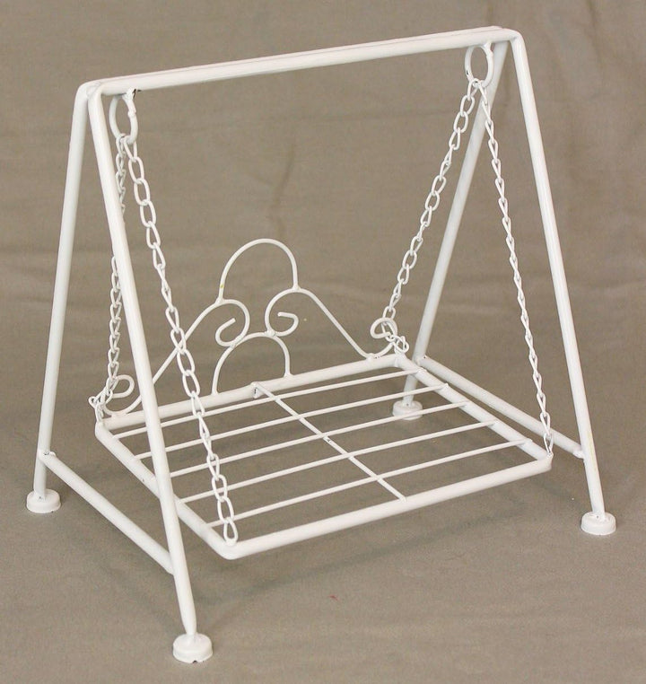 DanDiBo Blumenhocker Schaukel Romance Weiss 2073 Blumenständer 30 cm Puppe Dekoration