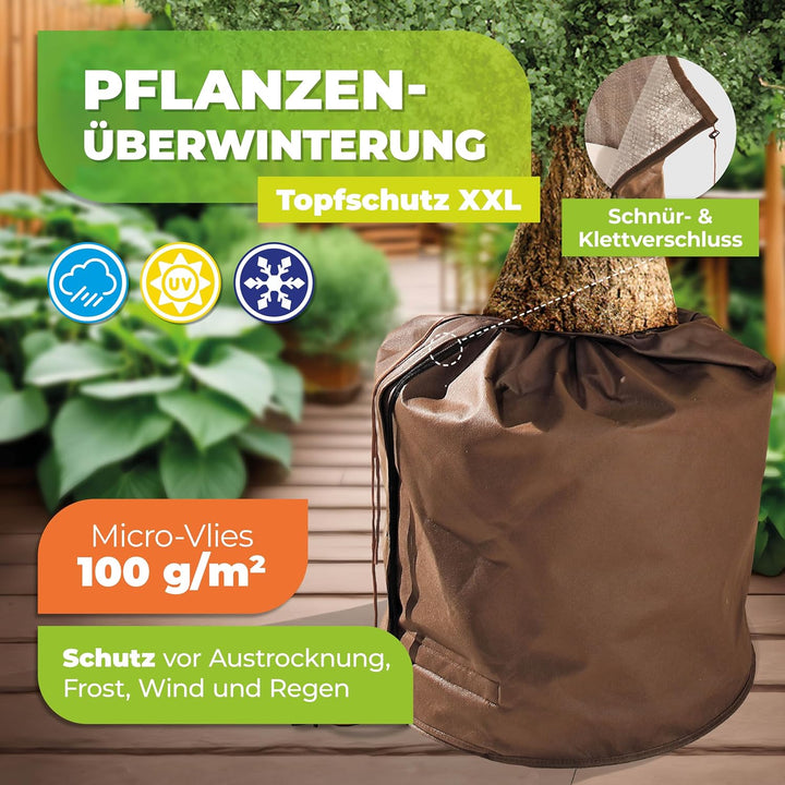 BioGreen Topfschutz XXL Ø 85 x H 90 cm | Pflanztopfschutz &amp; Winterschutz für grosse Pflanzgefässe |