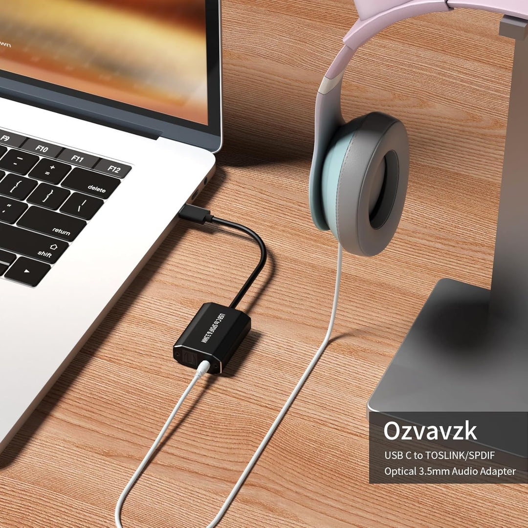 Ozvavzk USB C zu Toslink Klinke Unidirektionaler Typ C auf Optisch 3,5 mm Audio Adapter, Thunderbolt