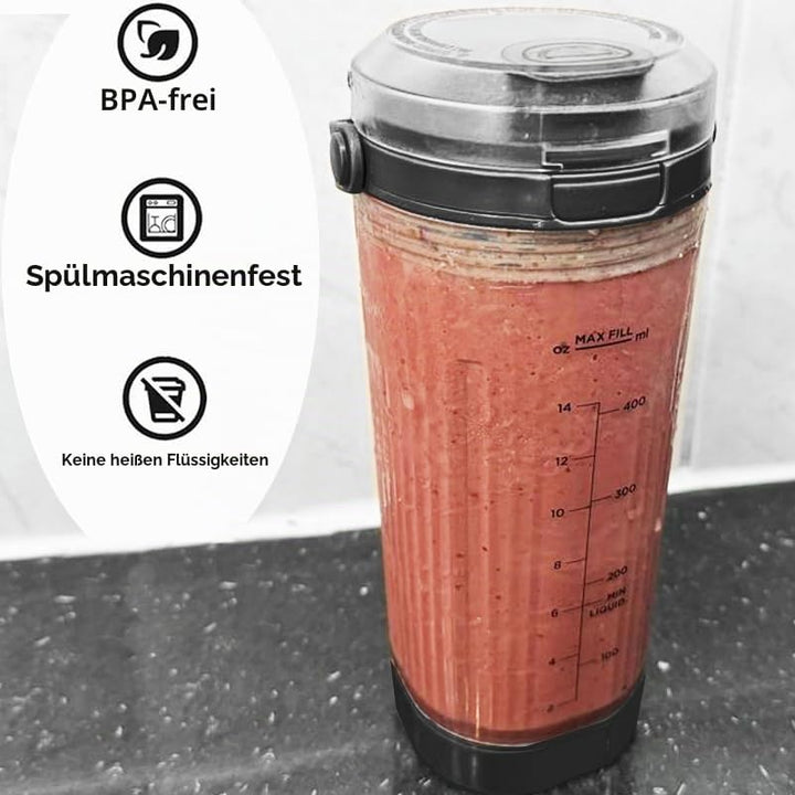 für Ninja Blast Tragbarer Mixer Ersatzteile Zubehör, 530ml Becher mit Trinköffnung Deckel &amp; Untere K