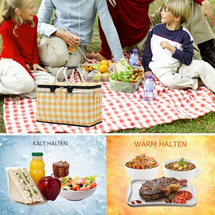Einkaufskorb,Einkaufskorb Faltbar,Picknickkorb,Mit Reissverschluss Und Tragegriff,Kühltasche Faltbar