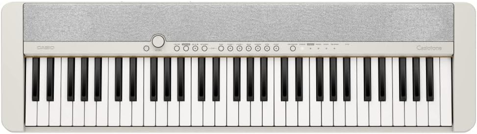 Casio CT-S1WE CASIOTONE Piano-Keyboard mit 61 anschlagdynamischen Tasten, weiss & SP-3 Sustain Pedal