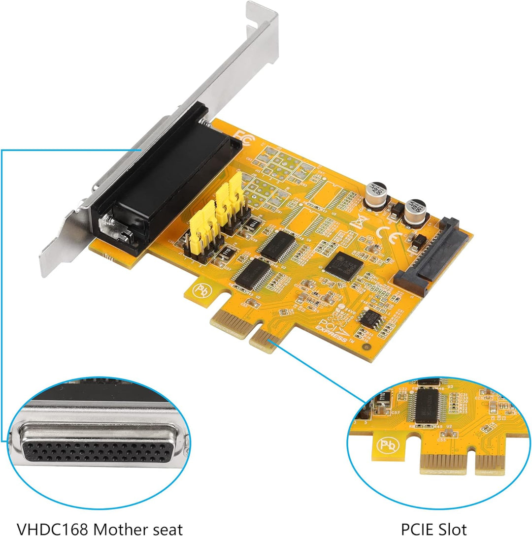CERRXIAN PCIE auf 2 Port RS232 Erweiterungskarte, DB9 Dual Channel PCIe X1 AX99100 Erweiterungskarte