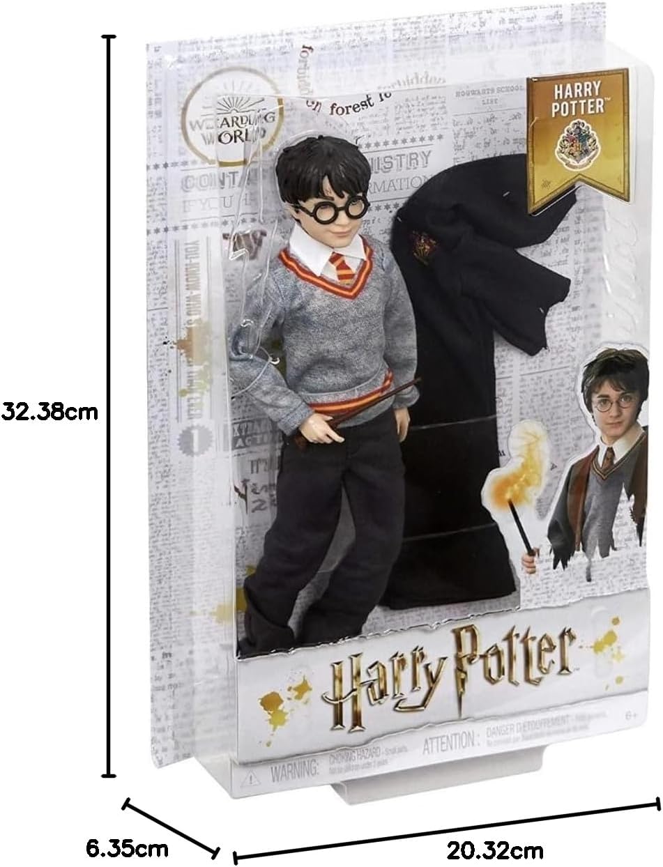Mattel Harry Potter - Sammlerpuppe (ca. 26 cm) mit Hogwarts-Uniform, Gryffindor-Robe und Zauberstab,