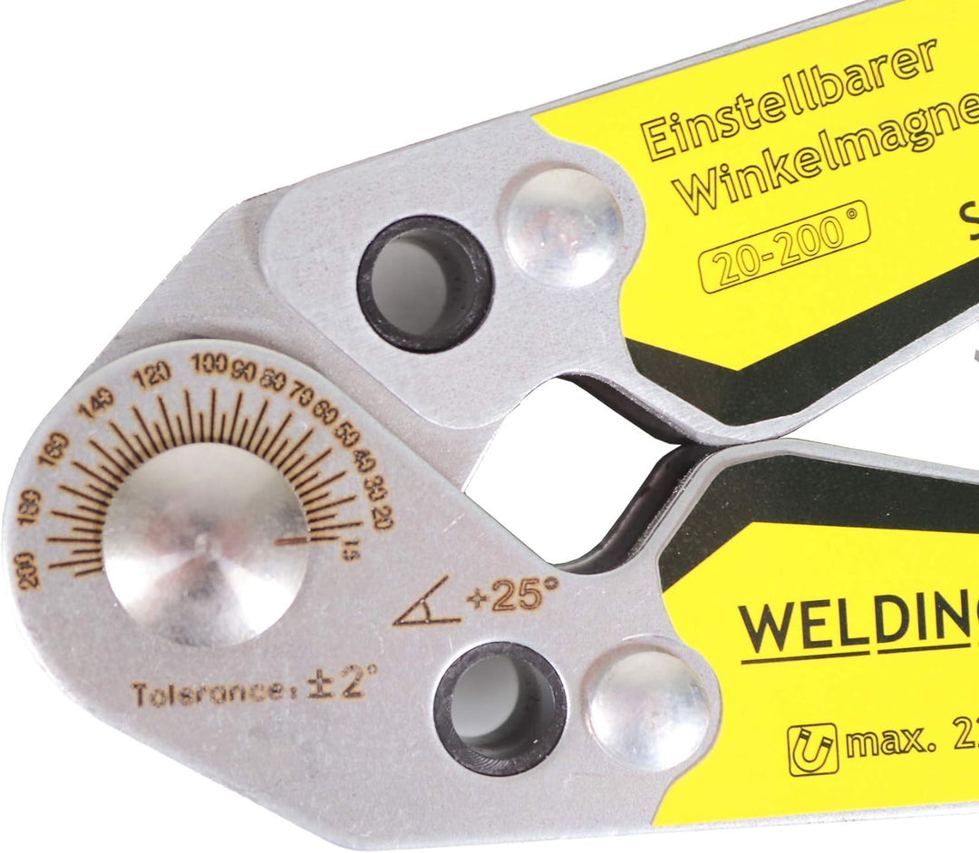 WELDINGER SM-13 verstellbarer Winkelmagnet Schweissmagnet einstellbare Winkel 20-200° Haltekraft bis