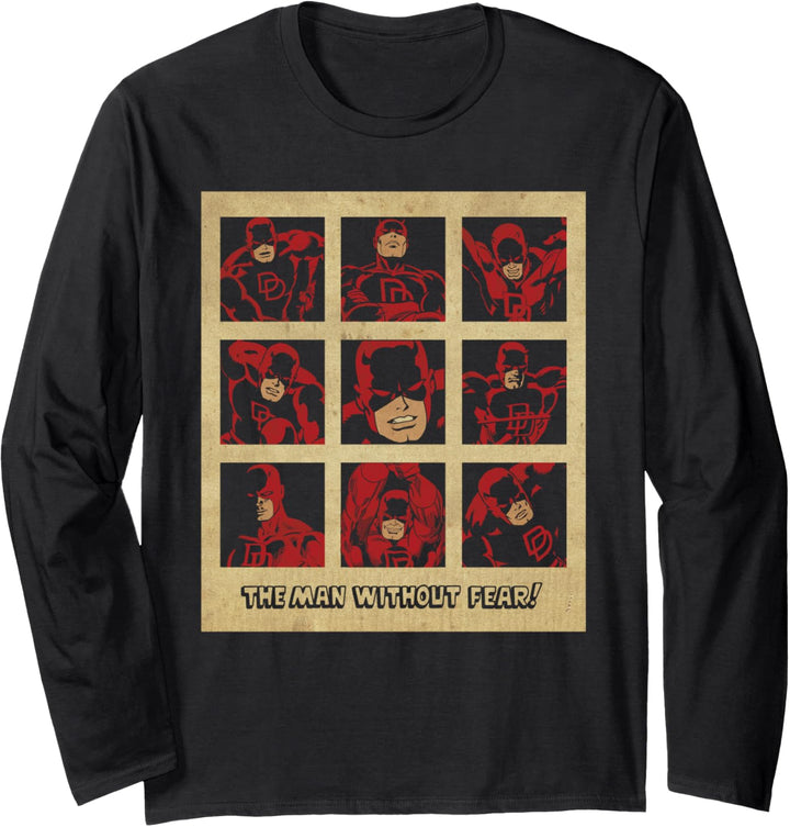Marvel Daredevil Classic Retro Squared Up Langarmshirt
