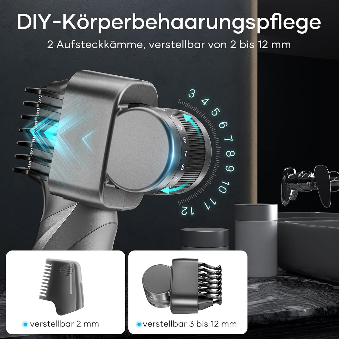 Kensen V-förmig Herren Intimrasierer Wasserdicht Körperrasierer Typ-C Nass Trocken Bodygroom für Bei