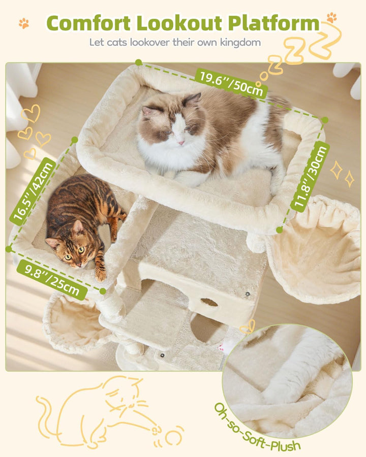 Taoqimiao 193CM Kratzbaum Gross XXL, Katzenbaum Katzenbaum Grosse Katzen Stabil Katzenkratzbaum mit