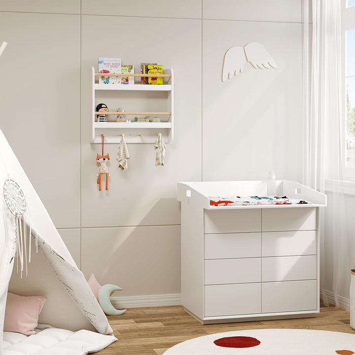 WOLTU Kinder Bücherregal, Wandregal, Kinderregal, Spielzeugregal, Aufbewahrungsregal mit 2 Ablagen 4