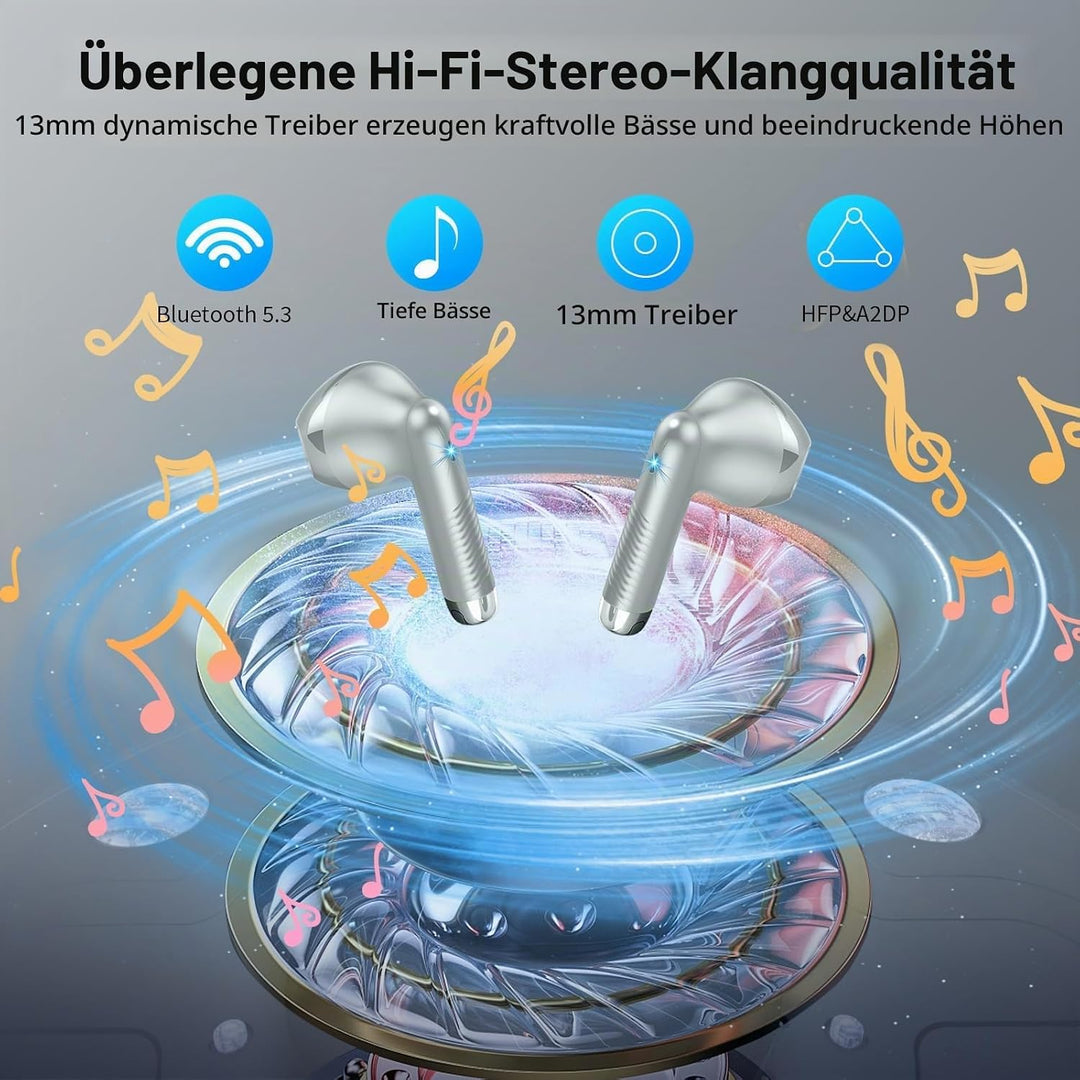 Drsaec Bluetooth 5.4 Kopfhörer, 6D Tiefer Bass In Ear Kopfhörer Kabellos Bluetooth 2026 Neu Kabellos