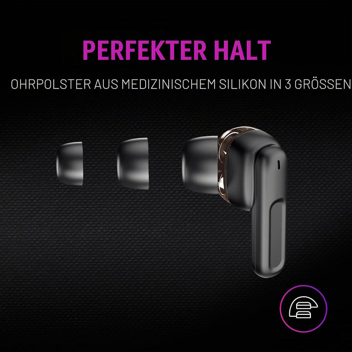 Mars Gaming MHIB Schwarz, Wireless Headset, Bluetooth 5.1, Mikrofon, Geräuschunterdrückung, MHIB