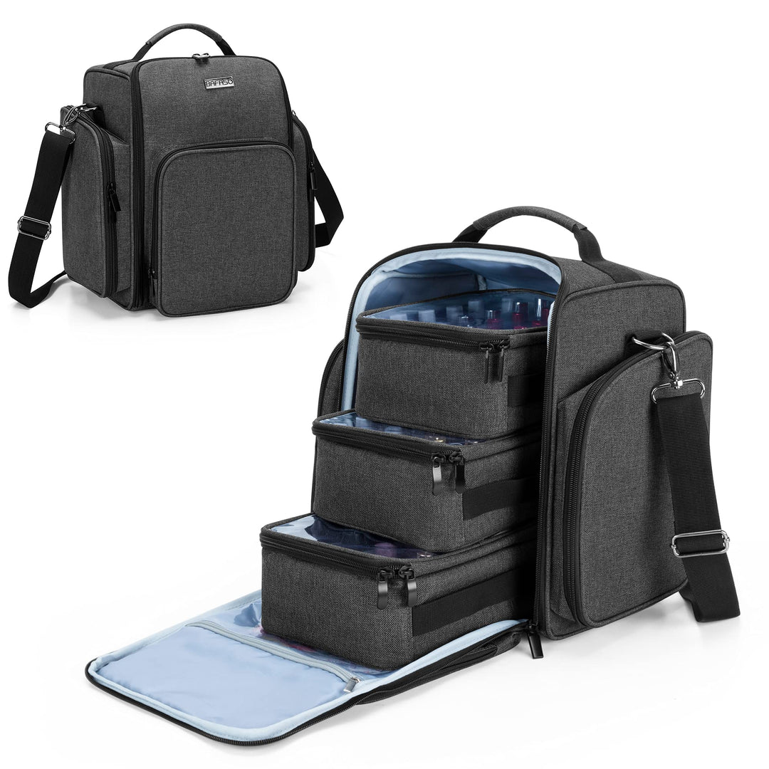 BAFASO Nagellack Aufbewahrung Tasche, Nagellack Organizer für 72 Flaschen(bis zu 15 ML), Gross Nagel