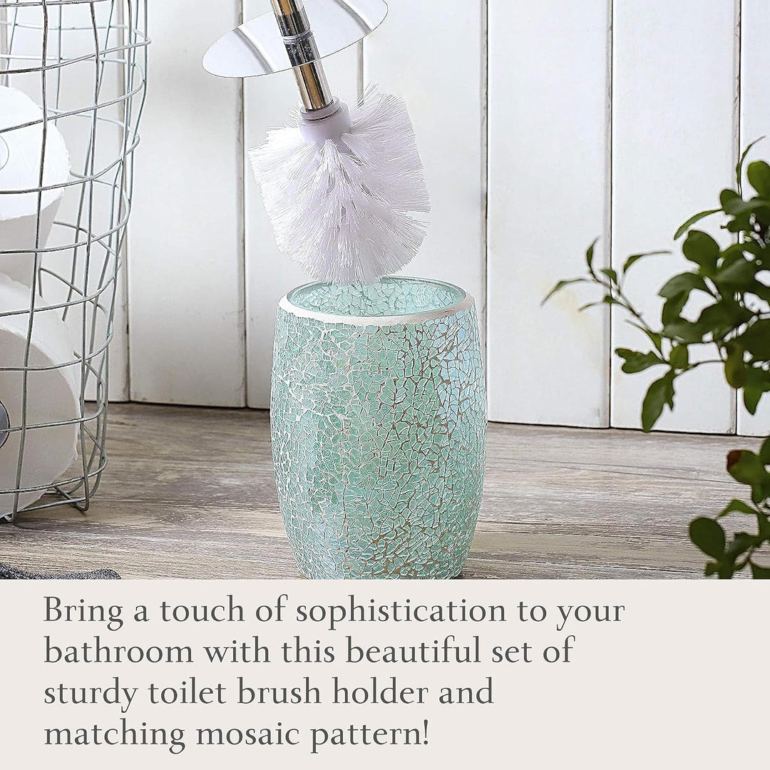 WHOLE HOUSEWARES Badezimmerzubehör Toilettenbürsten-Set – Toilettenbürste und Halter (Blaugrün), Bla