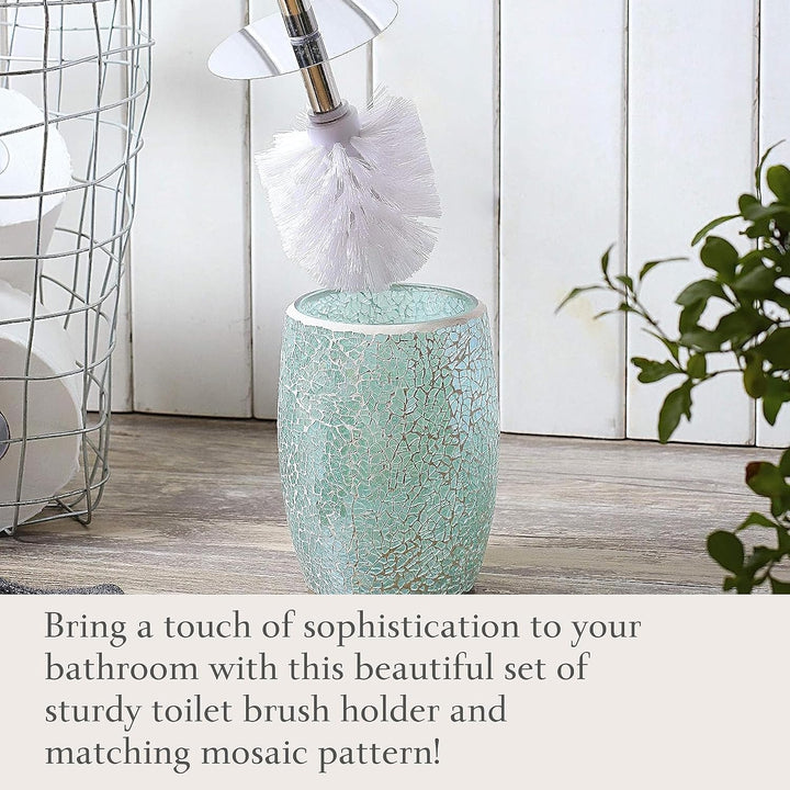 WHOLE HOUSEWARES Badezimmerzubehör Toilettenbürsten-Set – Toilettenbürste und Halter (Blaugrün), Bla