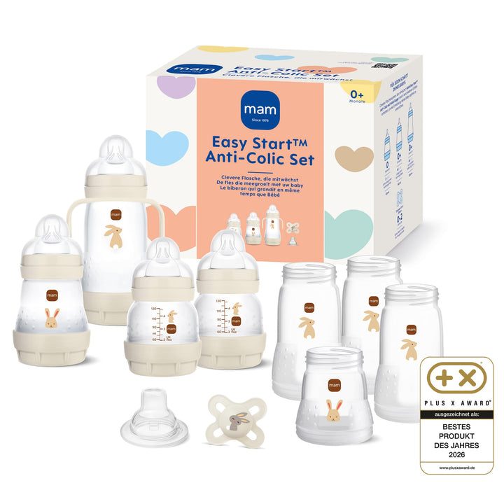 MAM Easy Start Anti-Colic Set | 0+ Mon | Babyflaschen-Set | 94% Akzeptanz & 96% Hebammen-Empfehlung