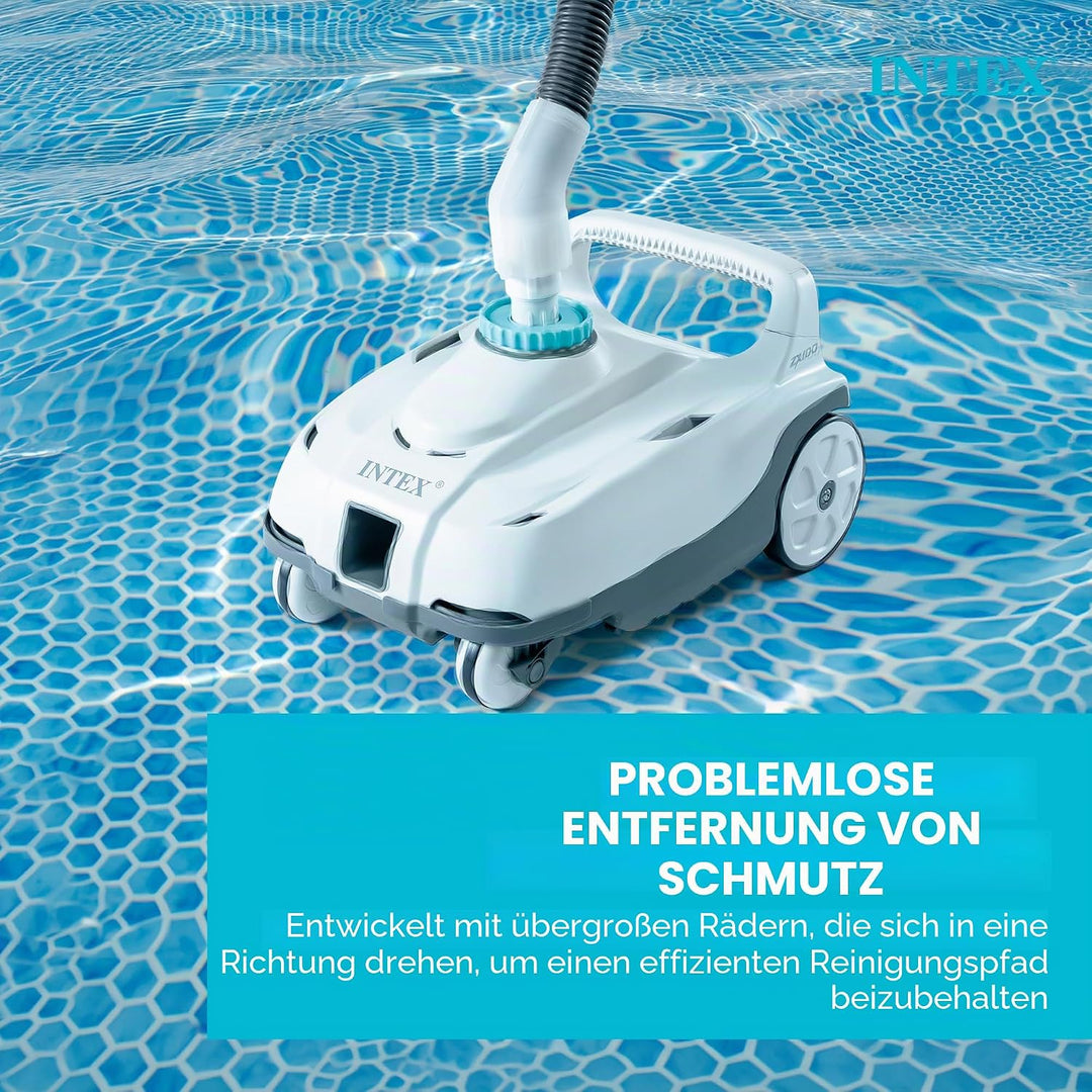 INTEX 28006E ZX100 Auto-Poolreiniger | inklusive 3,8 cm Konverter und 6,3 m verhedderungsfreier Schl