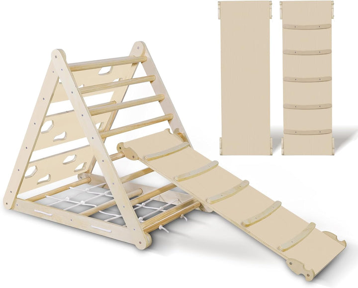 CCLIFE Kletterdreiecke mit Rutsche nach ab 1 Jahr Pikler 5 in 1 Art Holz Indoor für Babys Kinder Kle