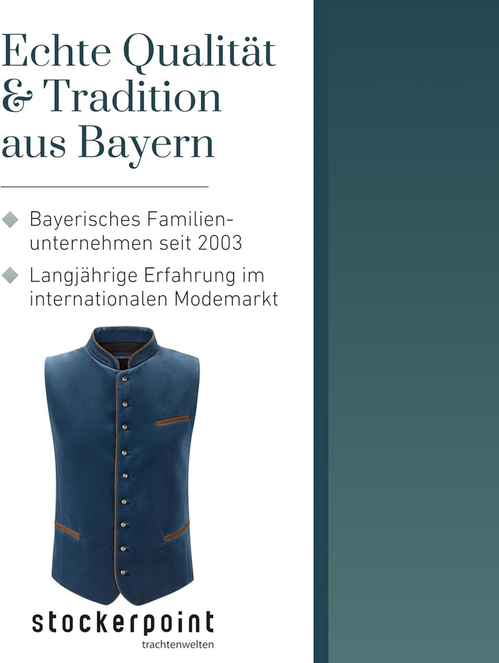 Stockerpoint Herren Ricardo Trachtenweste (1er Pack) 48 rauchblau, 48 rauchblau