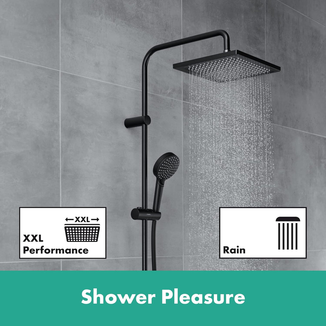 hansgrohe Duschsystem Vernis Shape, Brausekopfgrösse 240 x 240 mm, Duschset mit Thermostat, Duschkop