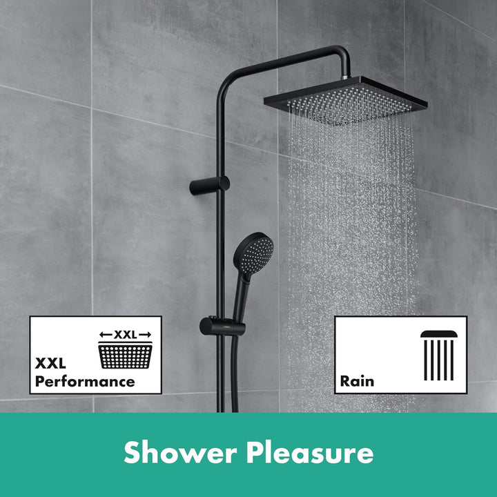 hansgrohe Duschsystem Vernis Shape, Brausekopfgrösse 240 x 240 mm, Duschset mit Thermostat, Duschkop