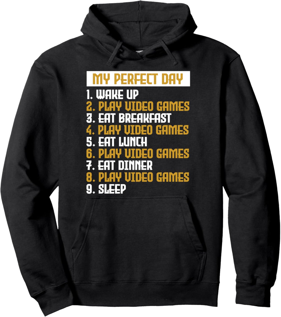Mein perfekter Tag Männer, die gerne Spielen Gamer Pullover Hoodie