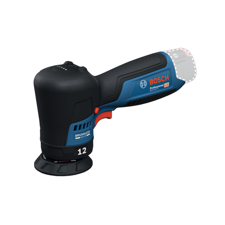 Bosch Professional 12V System Akku-Polierer GPX 12V-77 (inkl. montiertem 77 mm Klett-Stützteller, 77