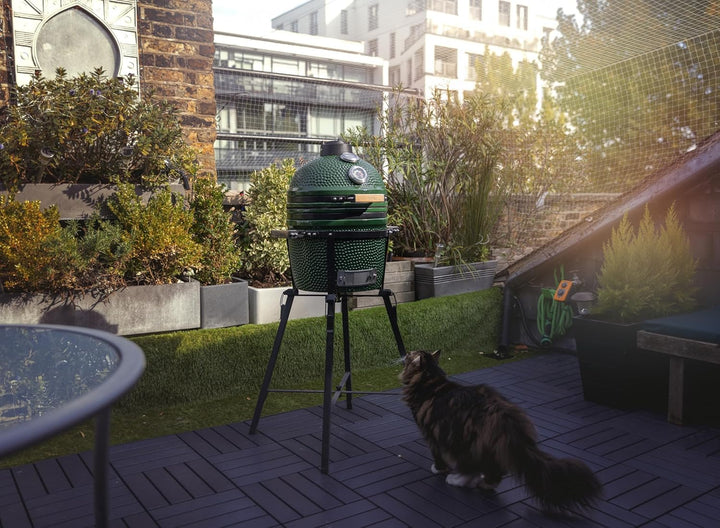 YNNI KAMADO TQ23CRP Grillrost aus Gusseisen, 49,5 cm, 3,5 kg, halbmondförmig, mit Schlitzen, TQ23CRP