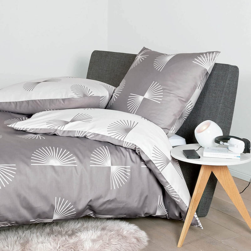 Janine Mako-Satin Bettwäsche J. D. 155x220 cm + 80x80 cm Taupe, 155x220 cm + 80x80 cm