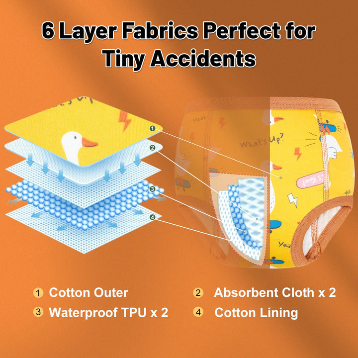 MOEMOE BABY Töpfchen Trainingshose, Baumwolle Waschbare Lernhosen Lernwindel Unterwäsche Unterhosen