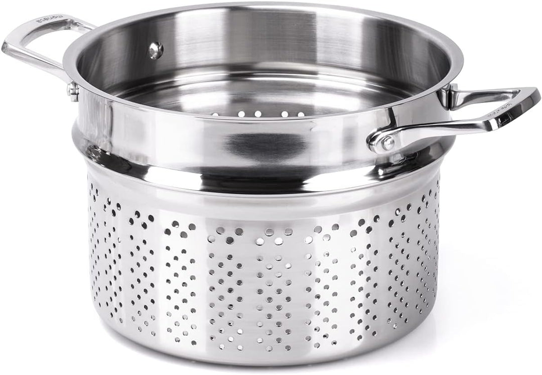 Moneta Accordo Kombi-Kochtopf 24 cm mit Deckel und Doppelkorb, Edelstahl für jedes Herd