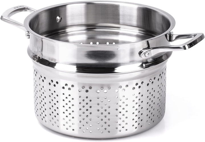 Moneta Accordo Kombi-Kochtopf 24 cm mit Deckel und Doppelkorb, Edelstahl für jedes Herd