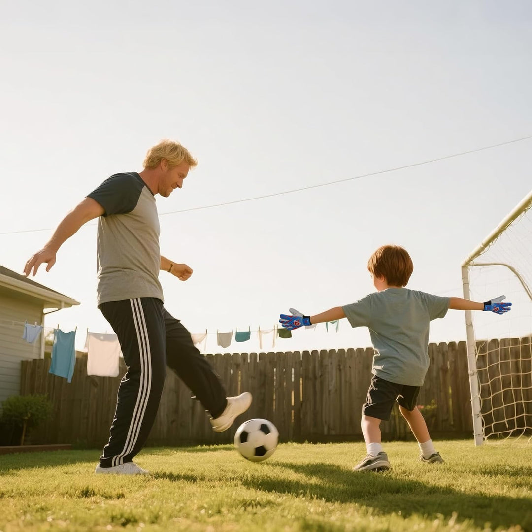 WVVOU Torwarthandschuhe Kinder und Jugendliche, Fussball Torwarthandschuhe, Fussballhandschuhe, Dopp