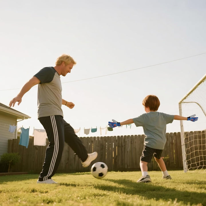 WVVOU Torwarthandschuhe Kinder und Jugendliche, Fussball Torwarthandschuhe, Fussballhandschuhe, Dopp