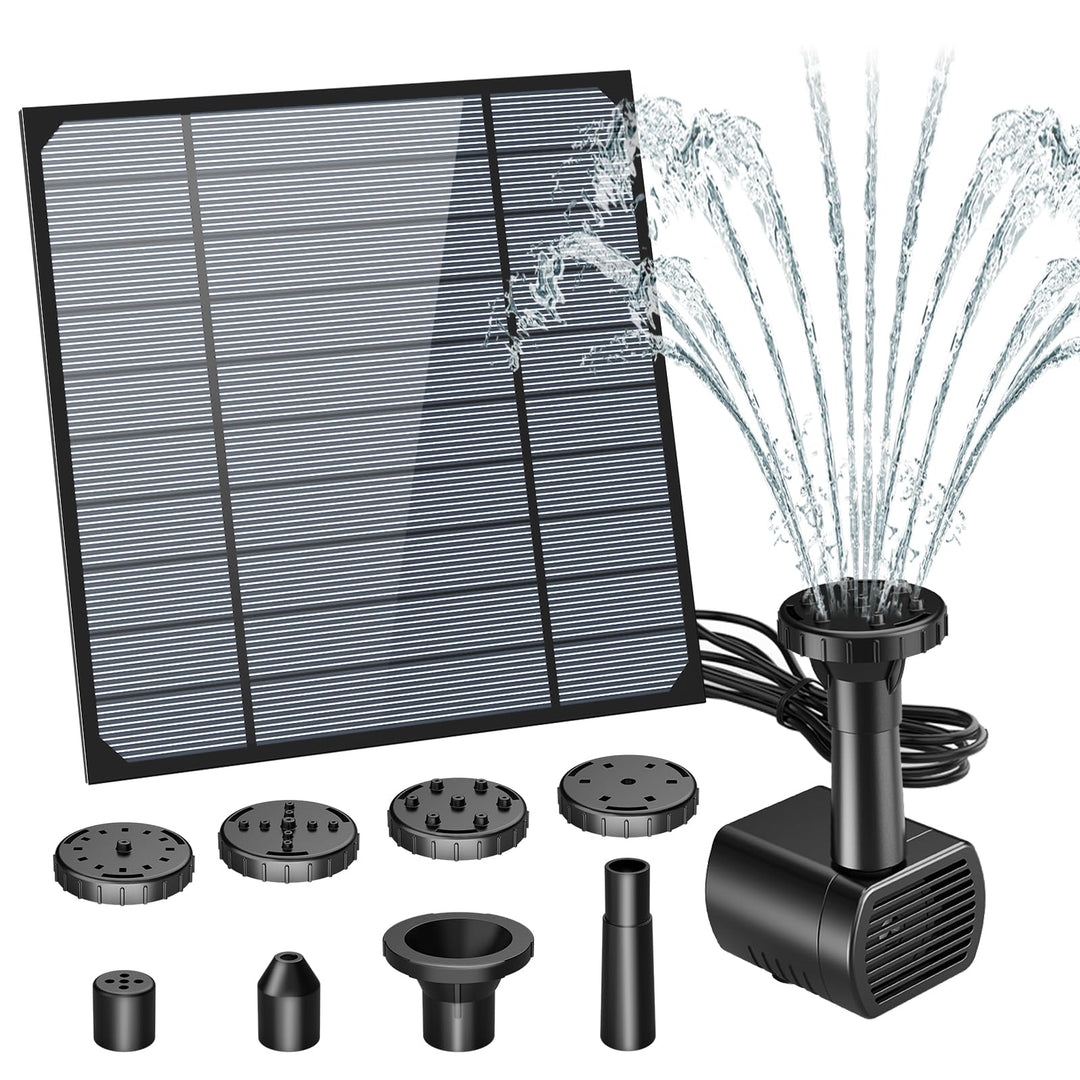 AISITIN Solar Springbrunnen für Aussen, DIY Solarbrunnen Solarwasserbrunnen Solar Teichpumpe Solar F