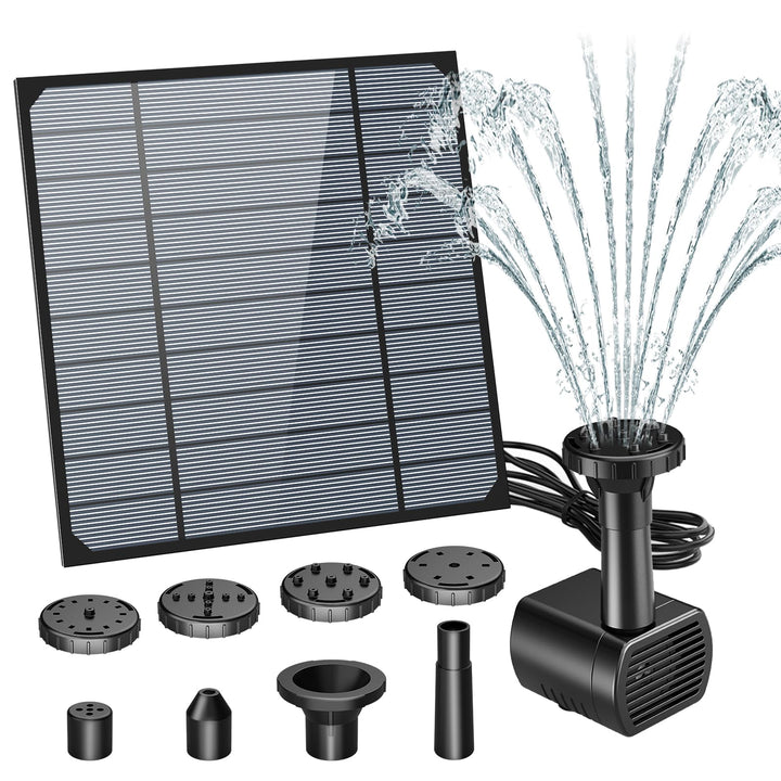 AISITIN Solar Springbrunnen für Aussen, DIY Solarbrunnen Solarwasserbrunnen Solar Teichpumpe Solar F