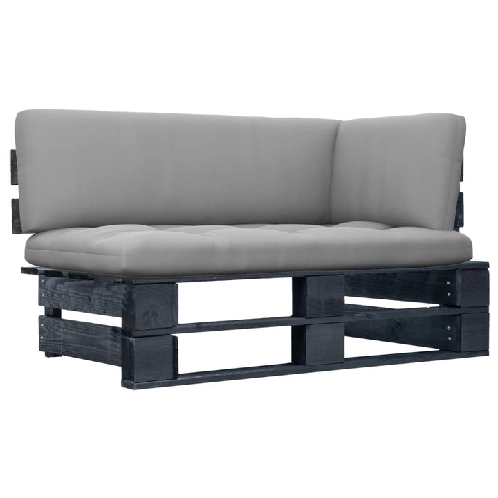 vidaXL Kiefernholz Schwarz Imprägniert Garten Ecksofa Modular Palettensofa Gartensofa Sofa Lounge Pa